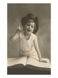 Little Boy in Top Hat with Book Expounding