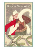 Ice Skating Couple  Mistletoe