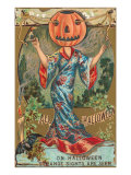 Halloween  Geisha with Jack O'Lantern Head