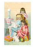 Girls Reading Newspaper