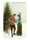 Sun Valley  Idaho  Couple with Skis