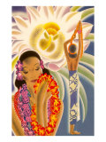 Hawaiian Woman with Passion Flower
