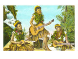 Hawaiian Hula Dancers with Guitar and Ukuleles
