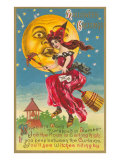 Halloween  Witch in Front of Moon