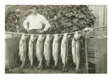 Man with Fish Hanging on Pole
