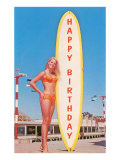Happy Birthday  Blonde with Long Board