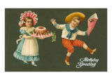 Birthday Greeting  Victorian Children