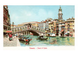 Painting of Rialto Bridge  Venice  Italy