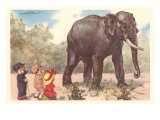 Children Looking at Elephant