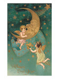 Happy New Year  Cherubs at Moon