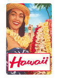 Hawaii  Woman with Frangipani Leis