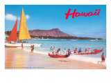 Beach at Waikiki  Hawaii