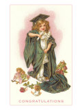 Congratulations  Little Girl in Cap and Gown