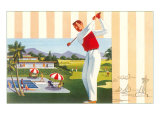 Golfing at Resort  Illustration