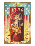 4th of July  Boy with 1776 Firecracker