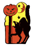 Cat  Jack O'Lantern and Moon