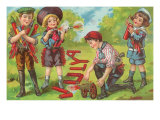 4th of July  Children with Fireworks