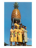 Hawaiian Women with Pineapple Tower
