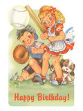 Happy Birthday  Kids Playing Baseball