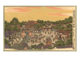 Japanese Woodblock  Street Scene