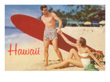 Hawaii  Tourists with Surfboard