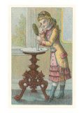 Victorian Girl Putting on Eye Makeup