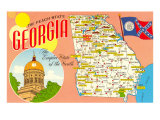 The Peach State  Georgia  Map