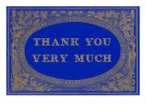 Thank You Very Much  Gold on Blue