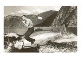 Man Riding Giant Fish