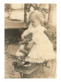 Infant Girl with Teddy Bear