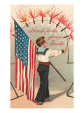 4th of July  Boy with Firecrackers