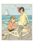 Children Building Sand Castle