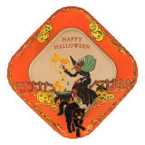 Happy Halloween  Witch and Black Cat