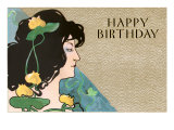 Happy Birthday  Art Nouveau