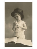 Little Boy in Top Hat with Book
