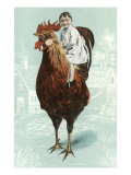 Baby Riding Giant Rooster