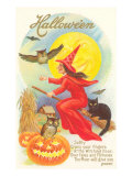 Halloween  Red Witch and Poem