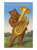 Happy Birthday  Bear with Tuba