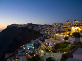 White Buildings at Night  Fira  Santorini  Greece