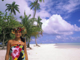 Beautiful Woman Dancer  Huahine  Tahiti  French Polynesia  Oceania