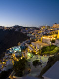 White Buildings at Night  Fira  Santorini  Greece