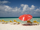 Sun Loungers and Umbrellas  Isla Mujeres  Quintana Roo  Mexico