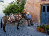 Resting Elderly Gentleman  Oia  Santorini  Greece