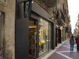 Shopping street in Village of Vilanova i la Geltru  Catalonia  Spain