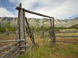 Ranch corrals at historic site in the Bighorn Canyon National Recreation Area  Wyoming  USA