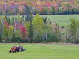 Tractor with Hay Bale  Bruce Crossing  Michigan  USA