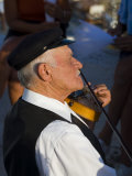 Older Gentleman Playing The Violin  Imerovigli  Santorini  Greece