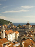 Red tile roofs dominate the old city of Dubrovnik  Dalmatia  Croatia