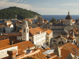 Red tile roofs dominate the old city of Dubrovnik  Dalmatia  Croatia