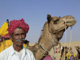 Camel driver portrait with his camel  Thar Desert  Jodhpur  India